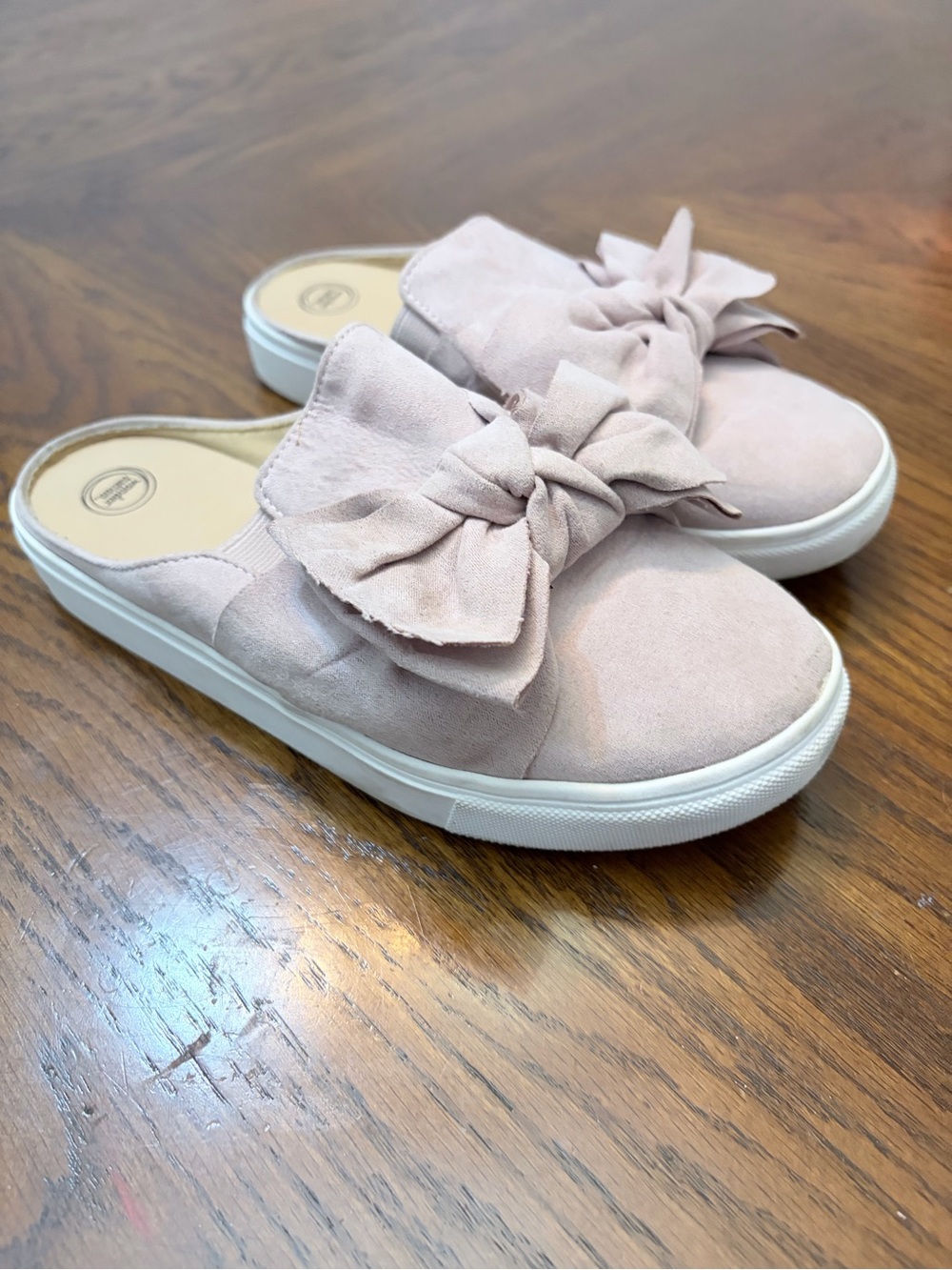 wonder nation Girls Slip-On Bow Sneakers - Light Pink